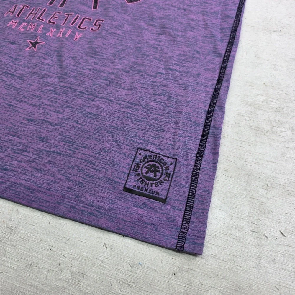 American Fighter‎ Mens Sz L Purple Pink Training T-Shirt UFC MMA Gym Workout EUC